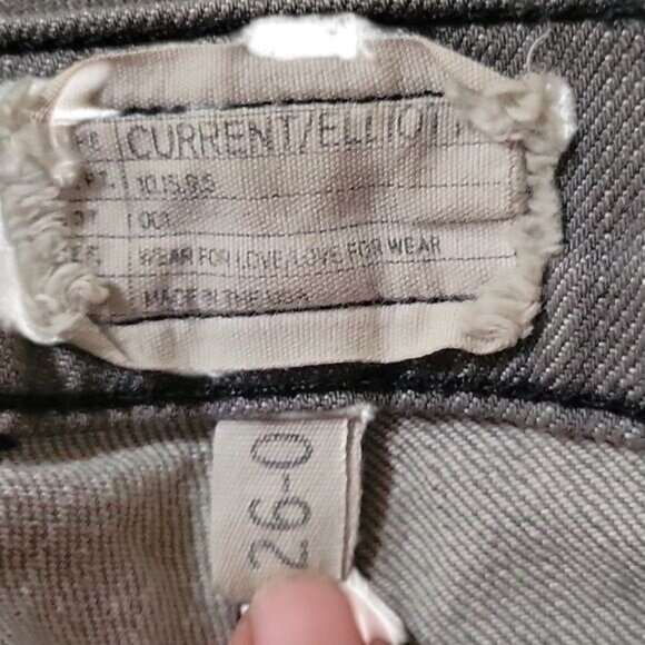 Current/Elliott Gray Distressed Skinny Jeans Womens Size 26 Cotton Blend - Picture 6 of 7